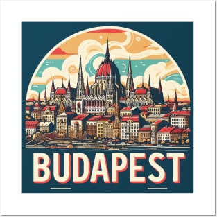 Budapest Travel Retro Poster Posters and Art